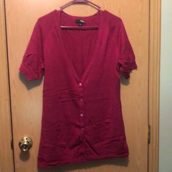 A.N.A a new approach size large magenta short sleeve cardigan - Picture 1 of 7